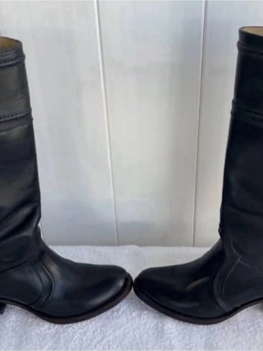 Vintage Women’s FRYE Classic Tall Black Leather Boots - Style: Jane 14L (Size 9)